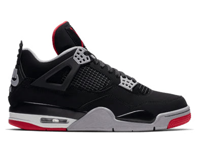 Air Jordan 4 Retro Sneakers – Black, Grey & Red