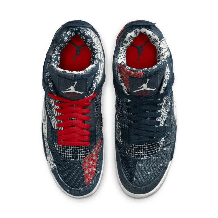 Air Jordan 4 Retro SE Sashiko – Blue Patchwork Sneakers