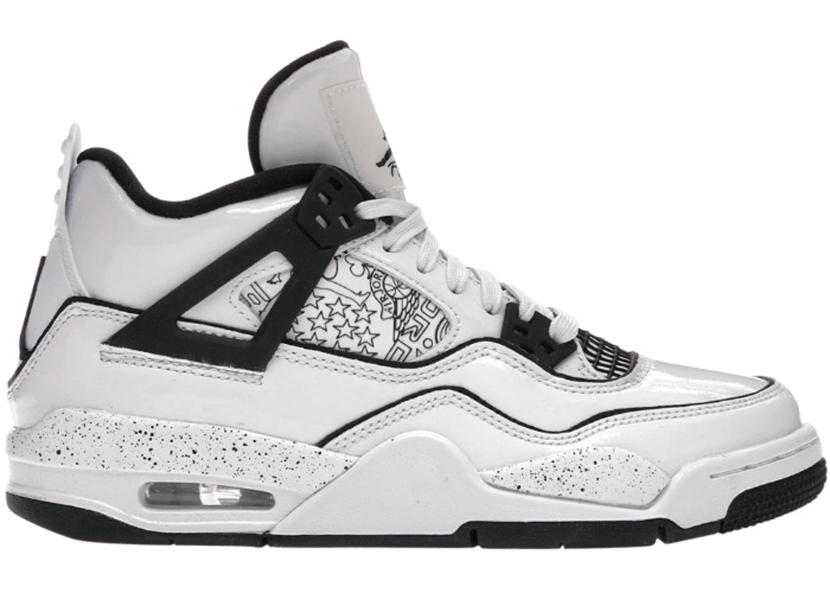 Air Jordan 4 Retro SE DIY – White & Black Sneakers