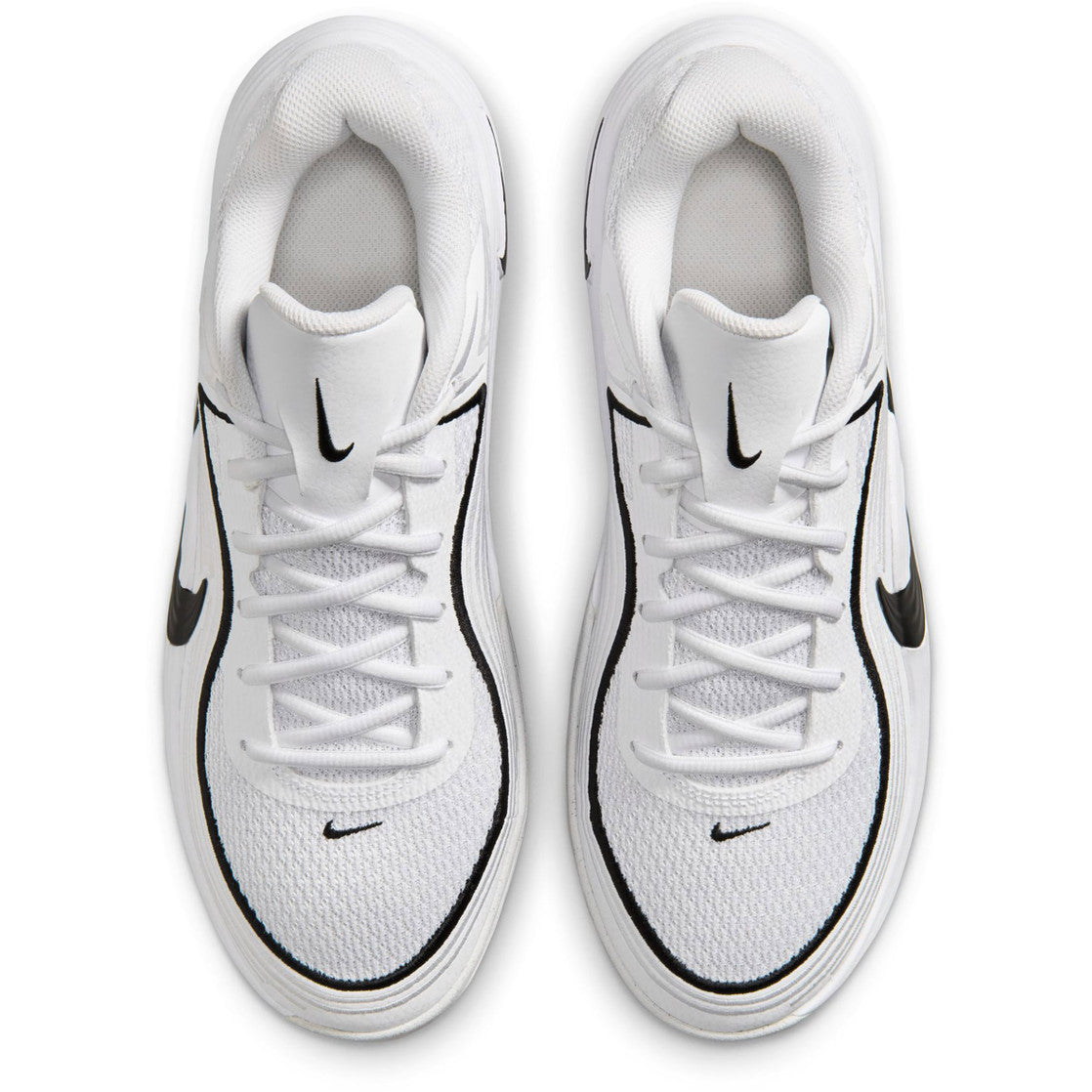 Nike White Low-Top Lace-Up Sneakers with Black Accents