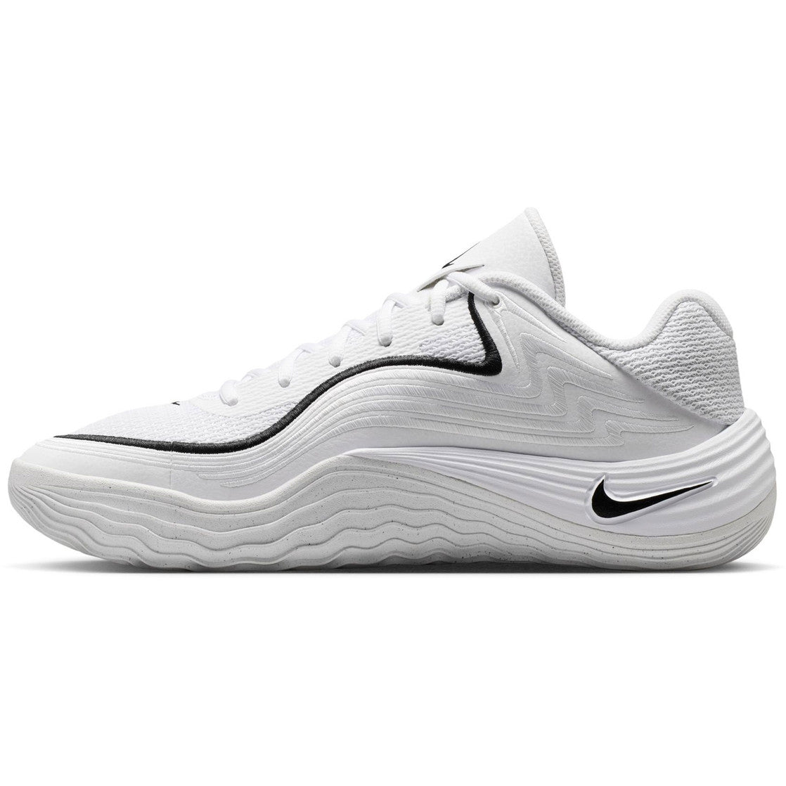 Nike White Low-Top Lace-Up Sneakers with Black Accents